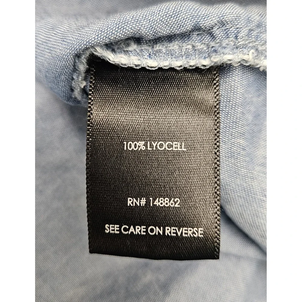 Torrid Skirt Women's Size 1 Blue Chambray Ruffle Edge Tiered Skirt Elastic Waist